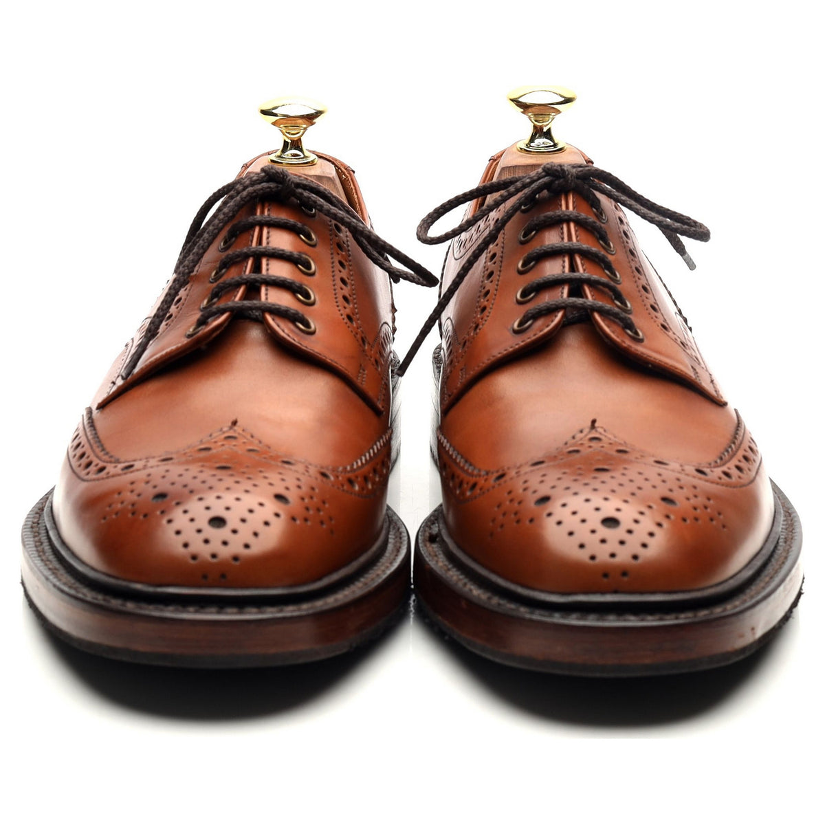 1880 &#39;Chester&#39; Brown Leather Derby Brogues UK 7.5 F