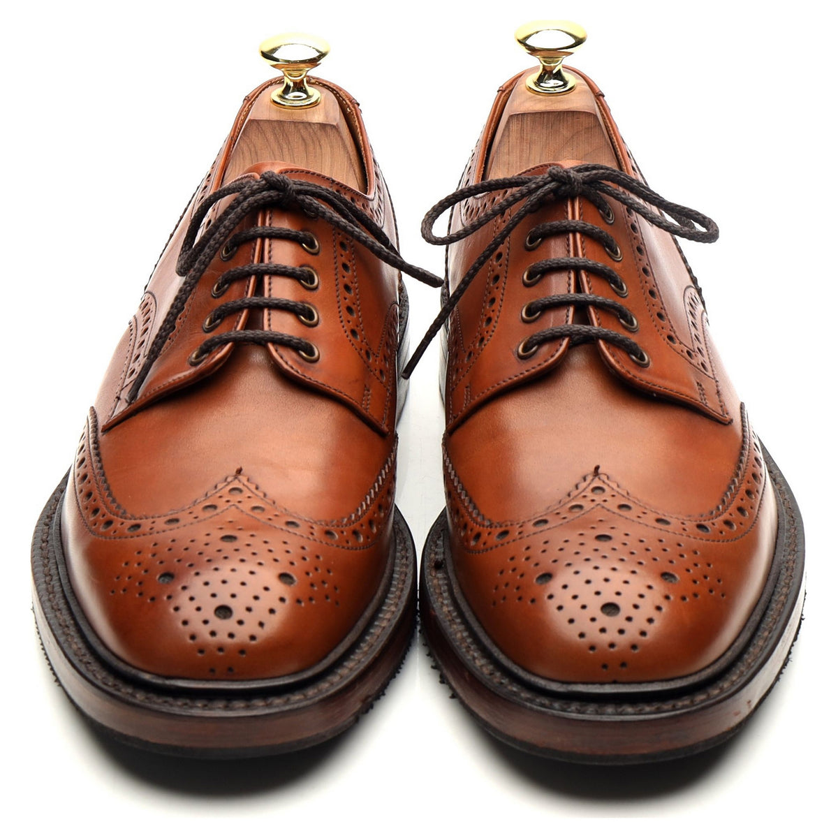 1880 &#39;Chester&#39; Brown Leather Derby Brogues UK 7.5 F