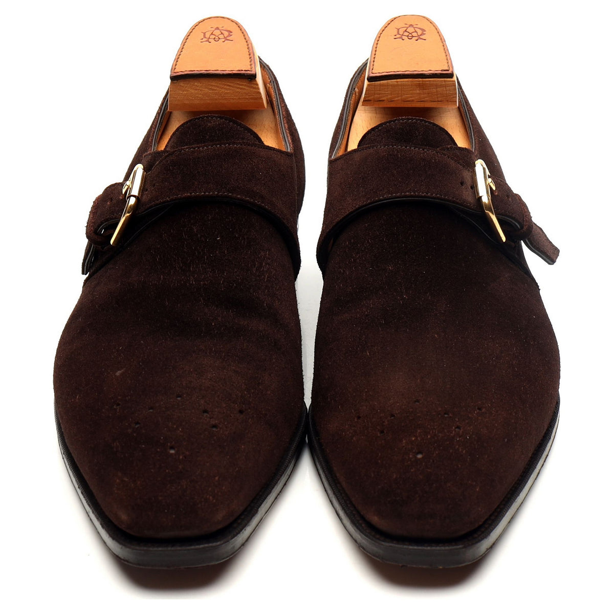 Ralph Lauren &#39;Marvell&#39; Dark Brown Suede Monk Strap UK 8.5 US 9.5