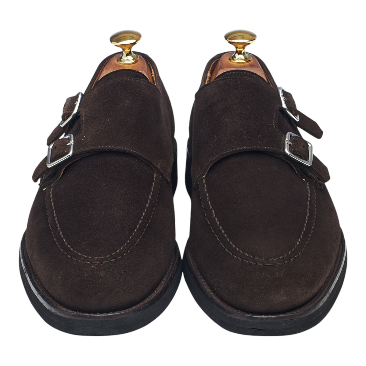 'Whitby' Dark Brown Suede Double Monk Strap UK 6.5 E