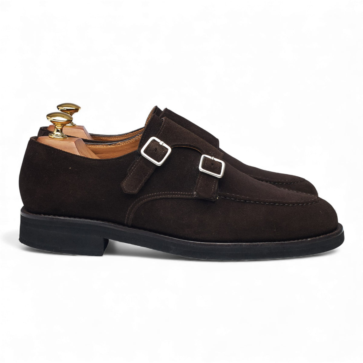 'Whitby' Dark Brown Suede Double Monk Strap UK 6.5 E