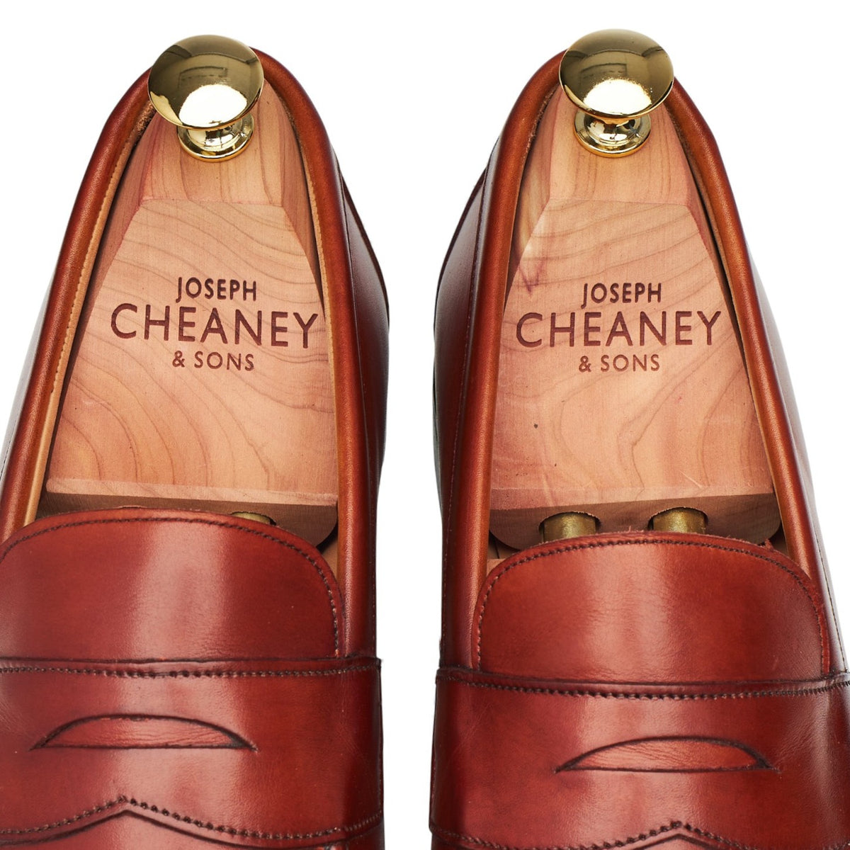 'Hadley' Tan Brown Leather Loafers UK 9.5 F