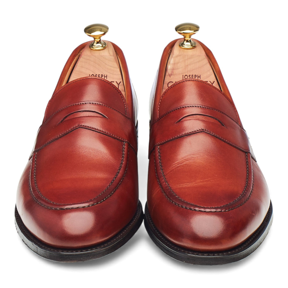 'Hadley' Tan Brown Leather Loafers UK 9.5 F