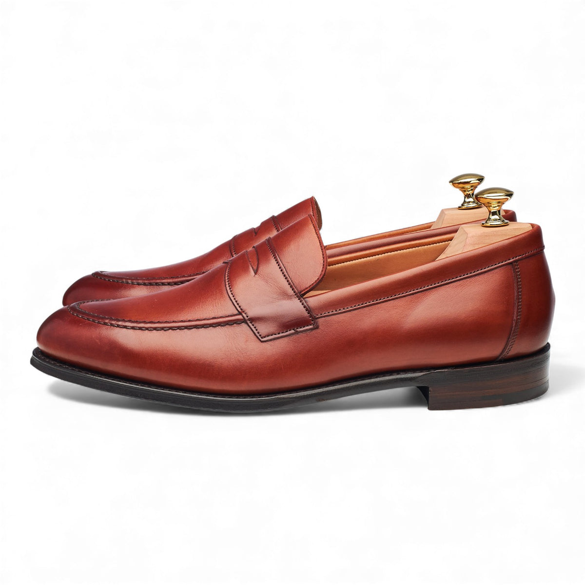 'Hadley' Tan Brown Leather Loafers UK 9.5 F