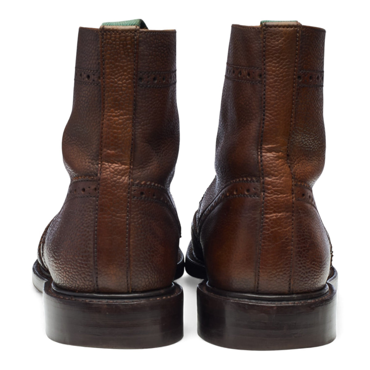 Brown Grain Leather Brogues Boots UK 10