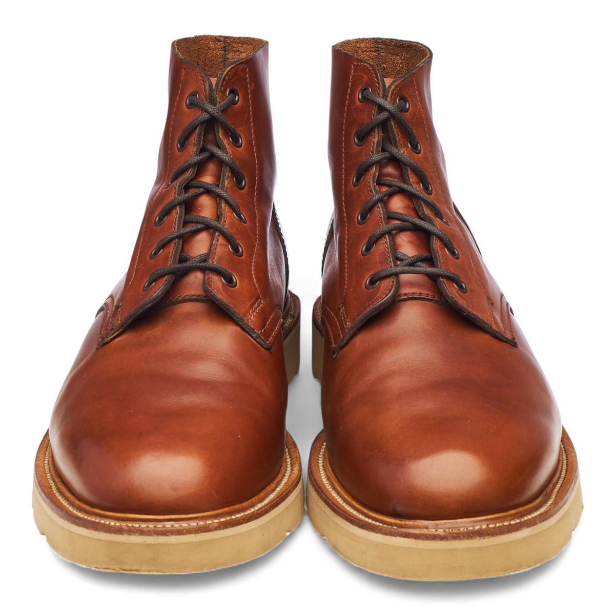 'Harrison' Tan Brown Leather Boots UK 10
