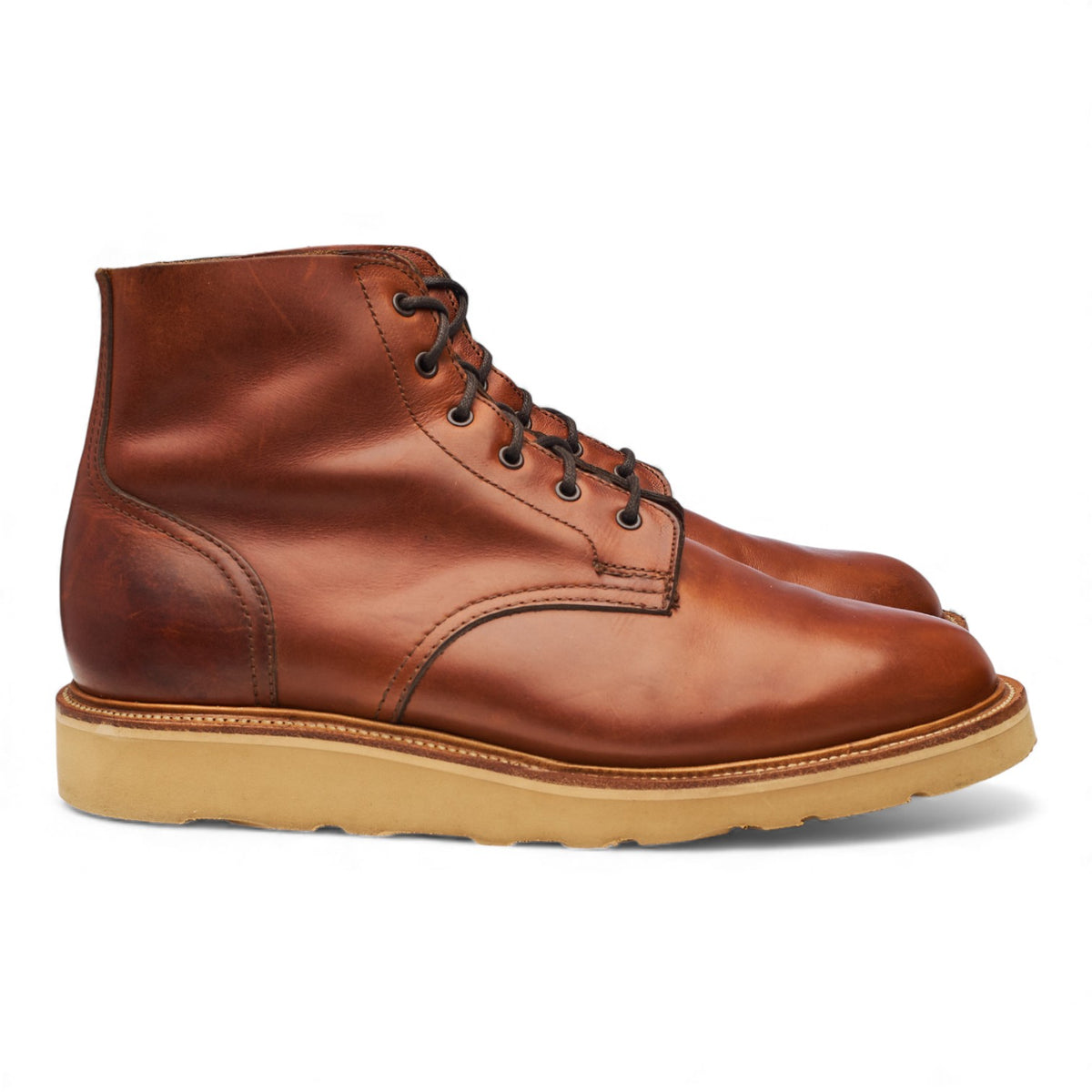 'Harrison' Tan Brown Leather Boots UK 10