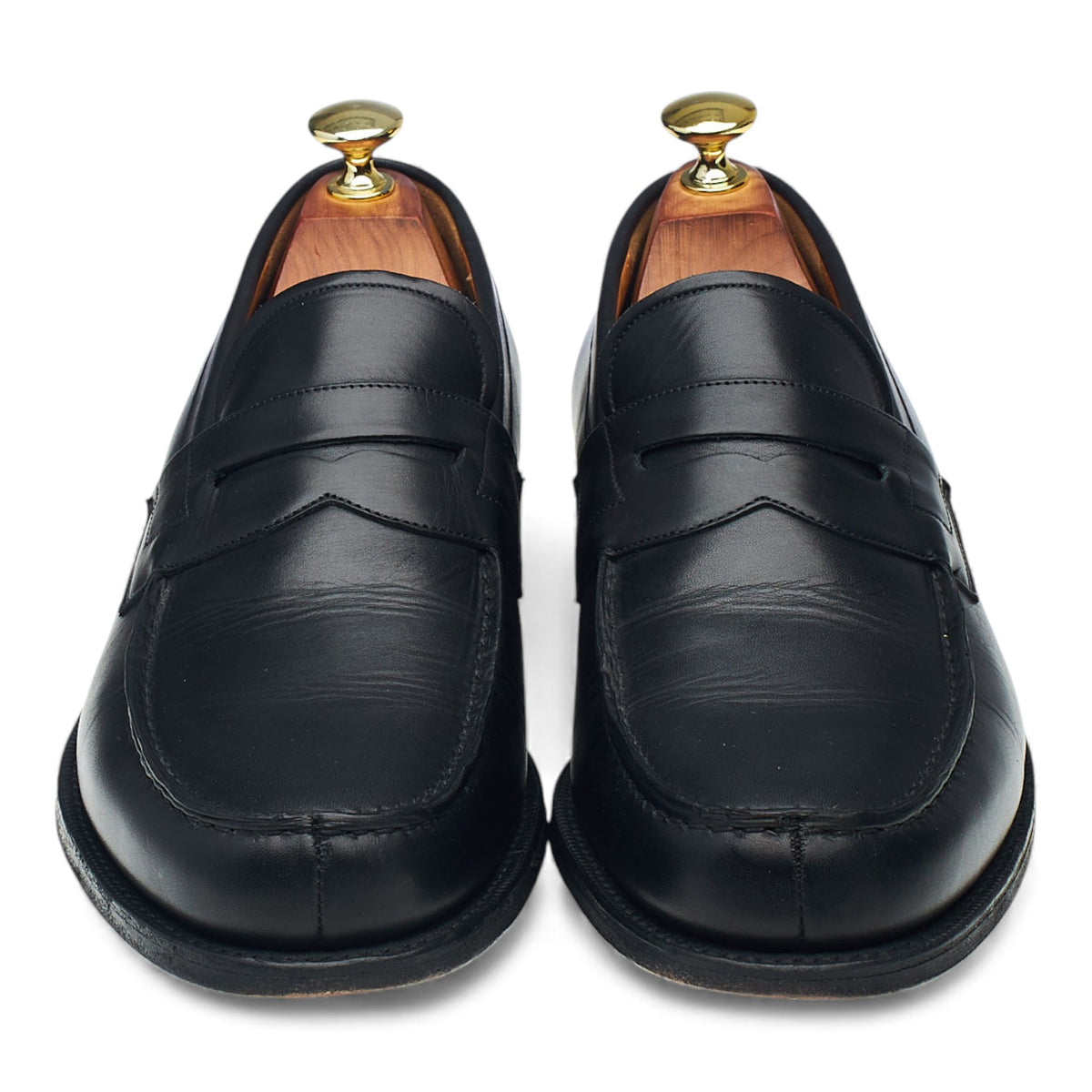 'Wesley' Black Leather Loafers UK 7.5 G