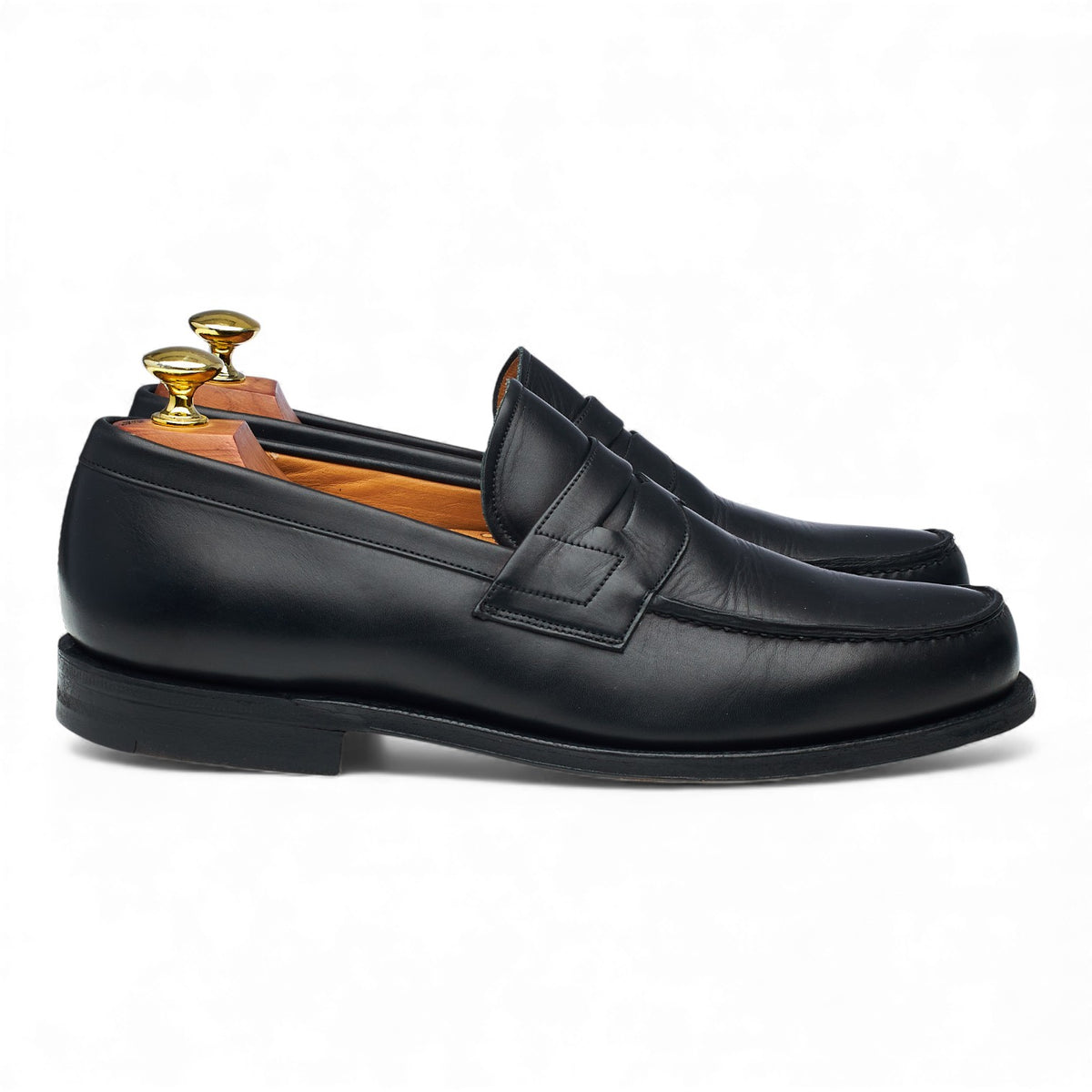 'Wesley' Black Leather Loafers UK 7.5 G