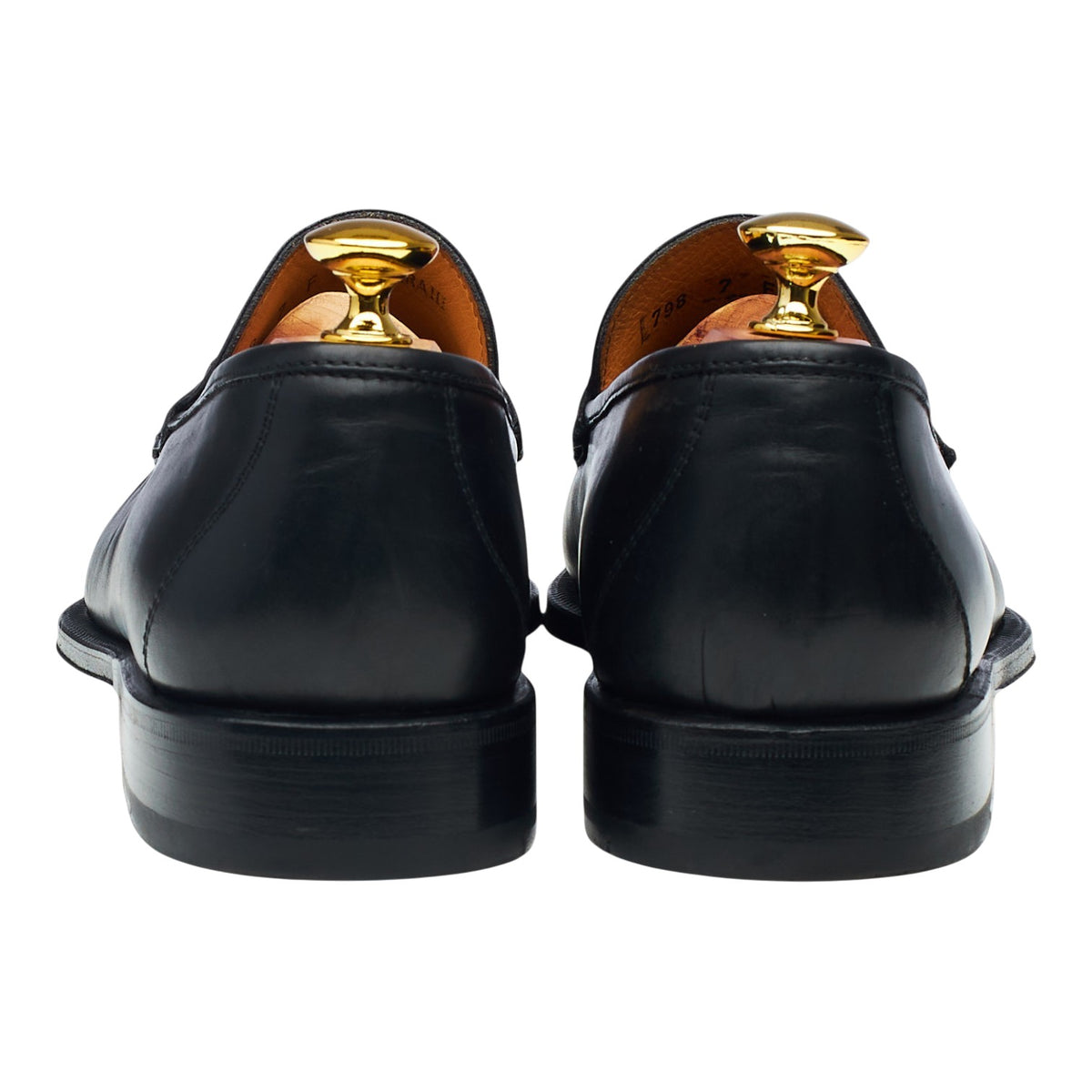 'Carrara lll' Black Leather Moccasins Horsebit Loafers UK 7 F