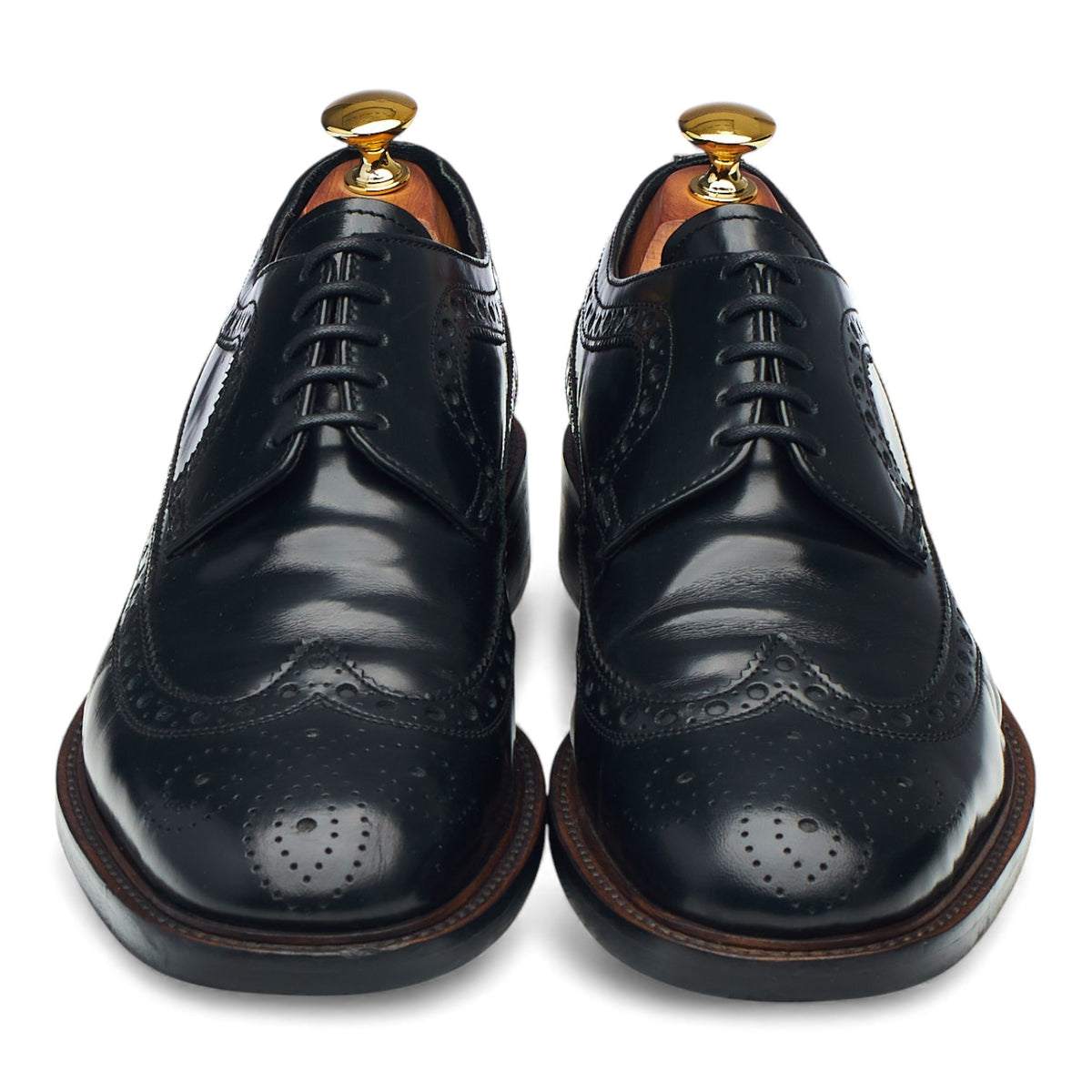 Black Leather Derby Brogues UK 6