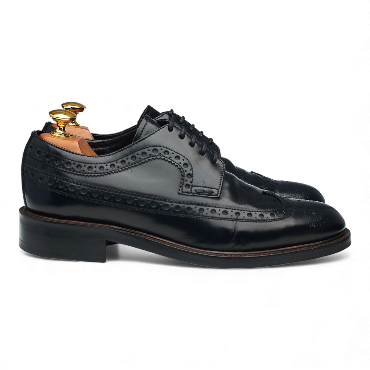 Black Leather Derby Brogues UK 6