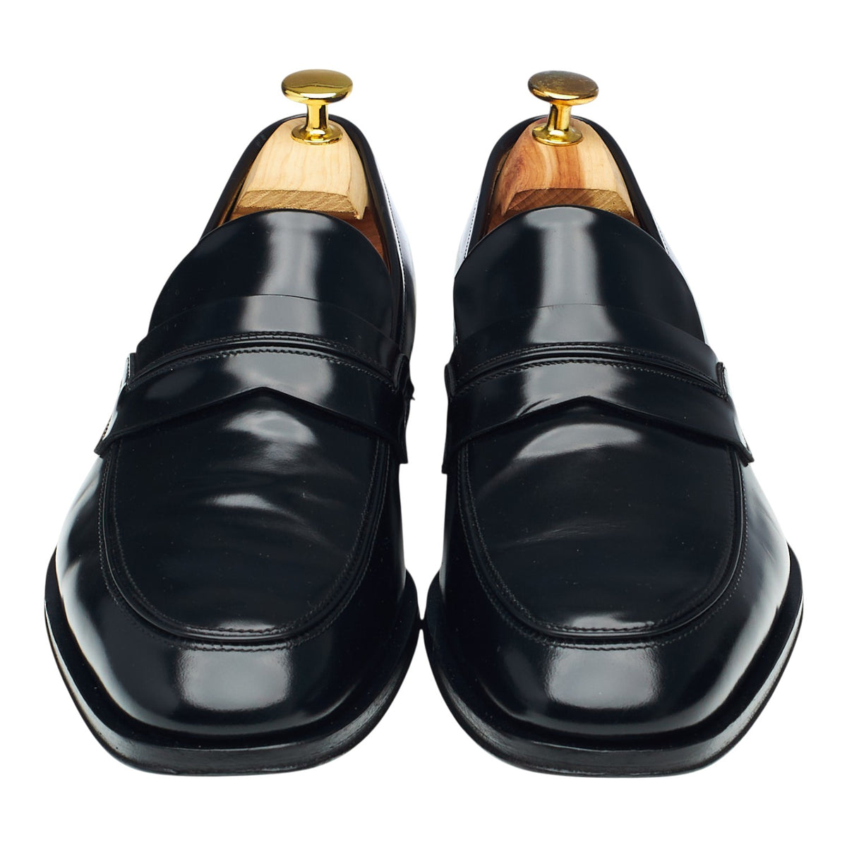 Black Leather Loafers UK 7 EEE