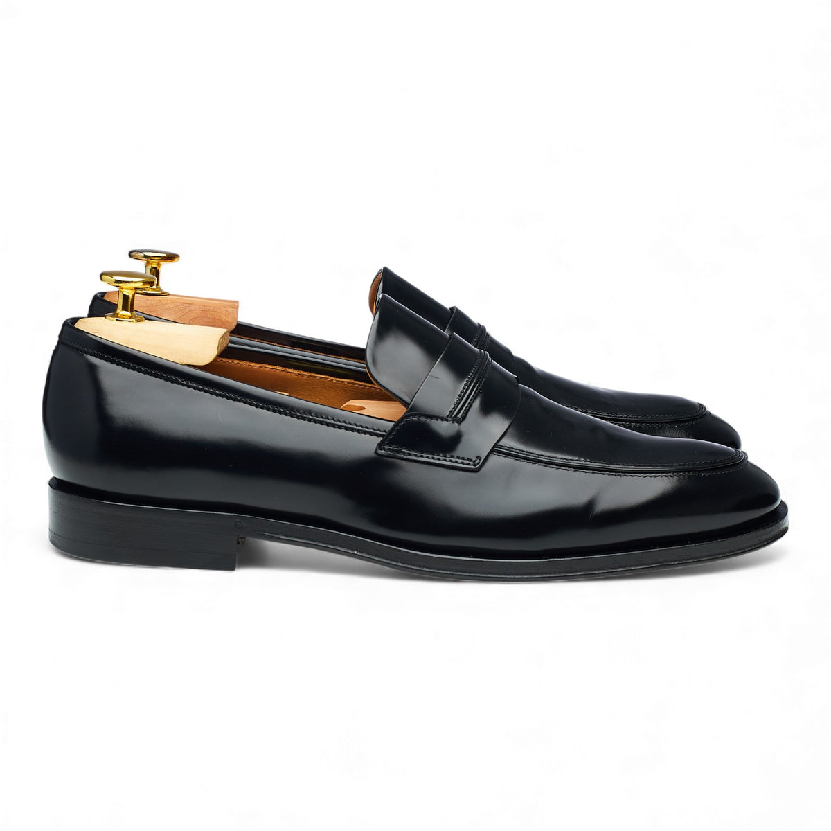Black Leather Loafers UK 7 EEE