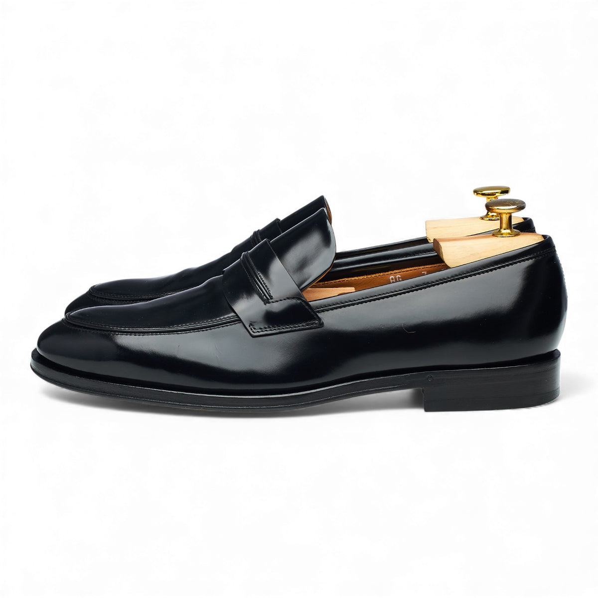 Black Leather Loafers UK 7 EEE