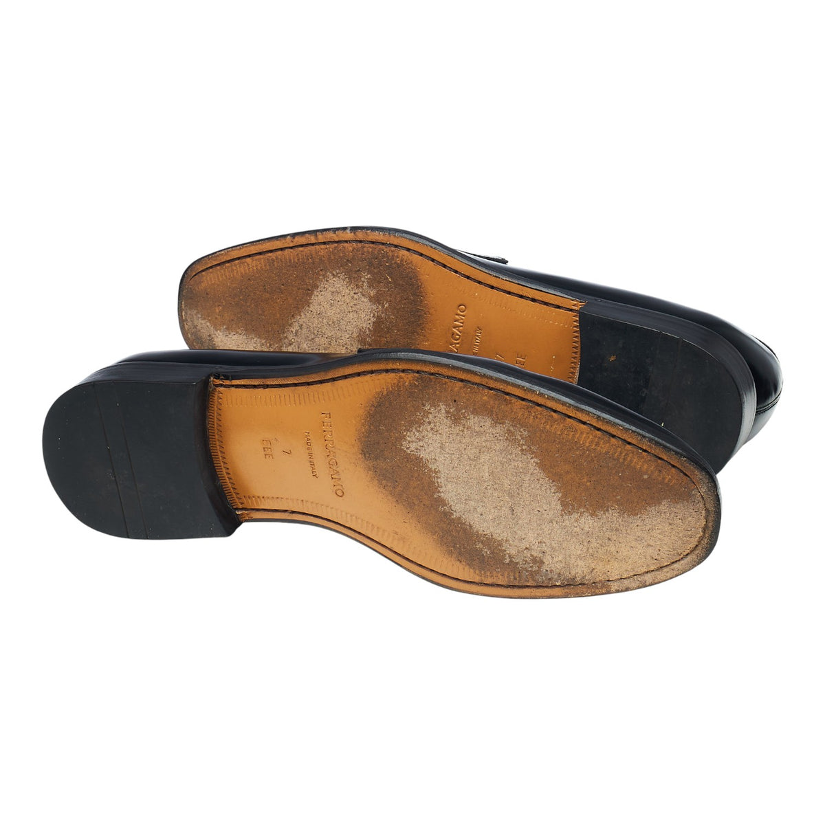 Black Leather Loafers UK 7 EEE