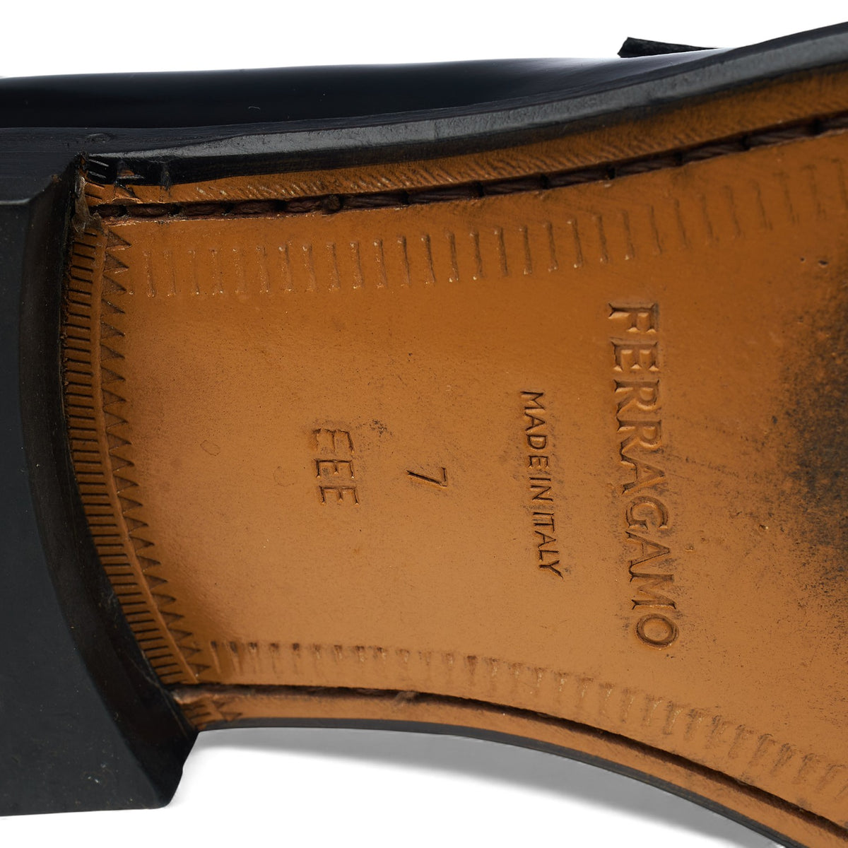 Black Leather Loafers UK 7 EEE