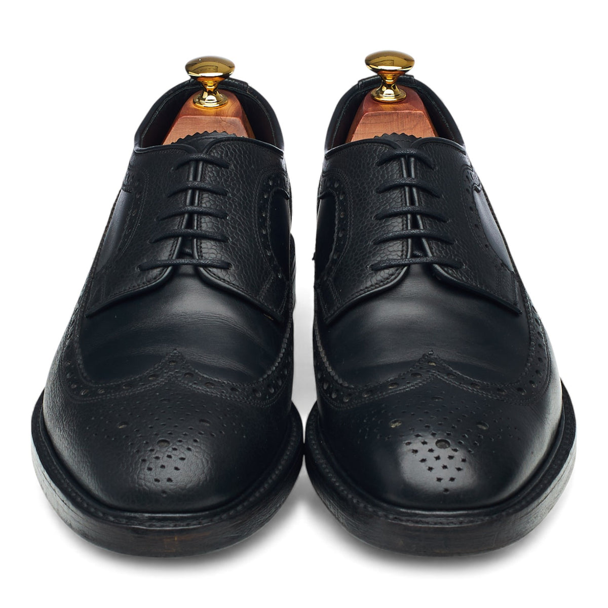 1880 'Taunton' Black Leather Derby Brogues UK 9 F