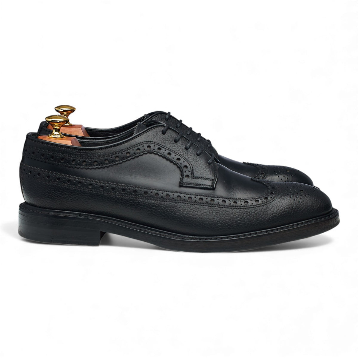 1880 'Taunton' Black Leather Derby Brogues UK 9 F