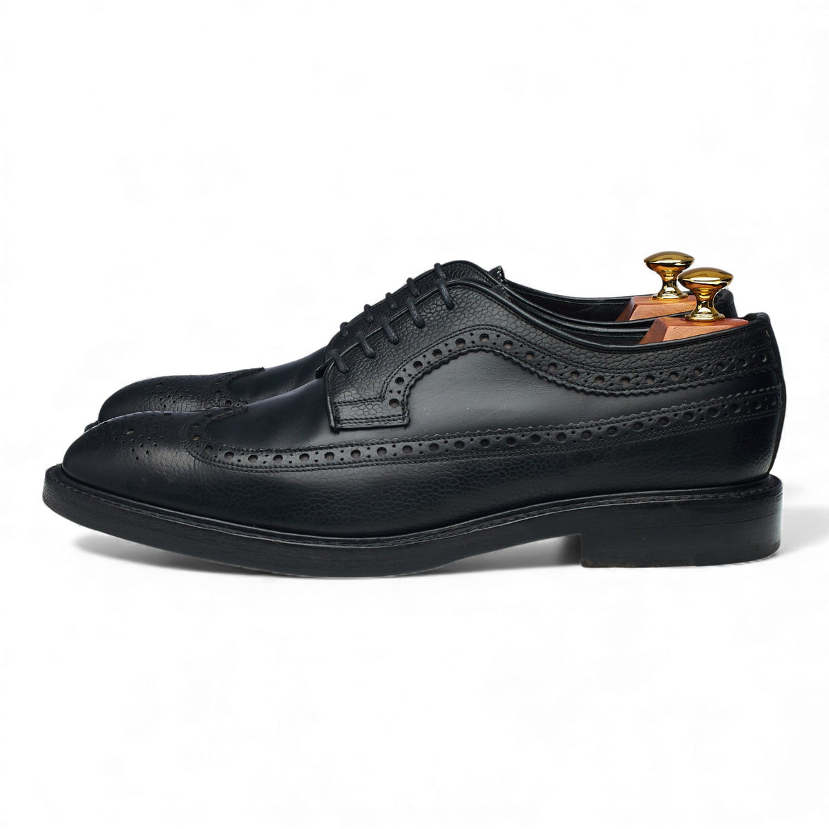 1880 'Taunton' Black Leather Derby Brogues UK 9 F