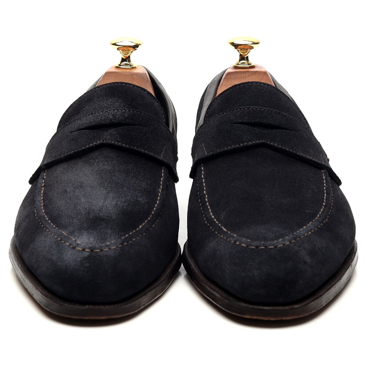 &#39;Teign&#39; Navy Blue Suede Loafers UK 9 E