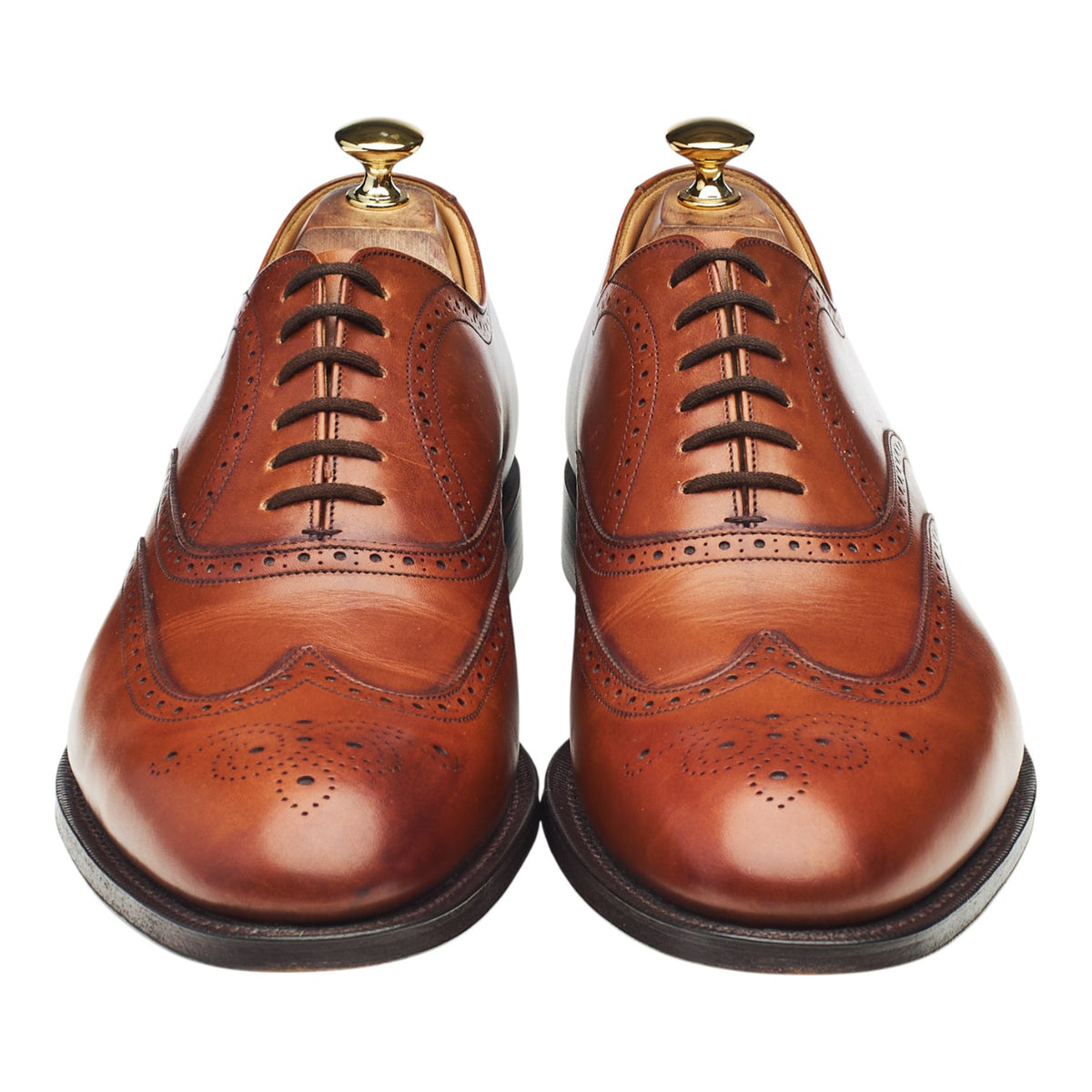 'Berlin' Tan Brown Leather Oxford Brogues UK 11 F