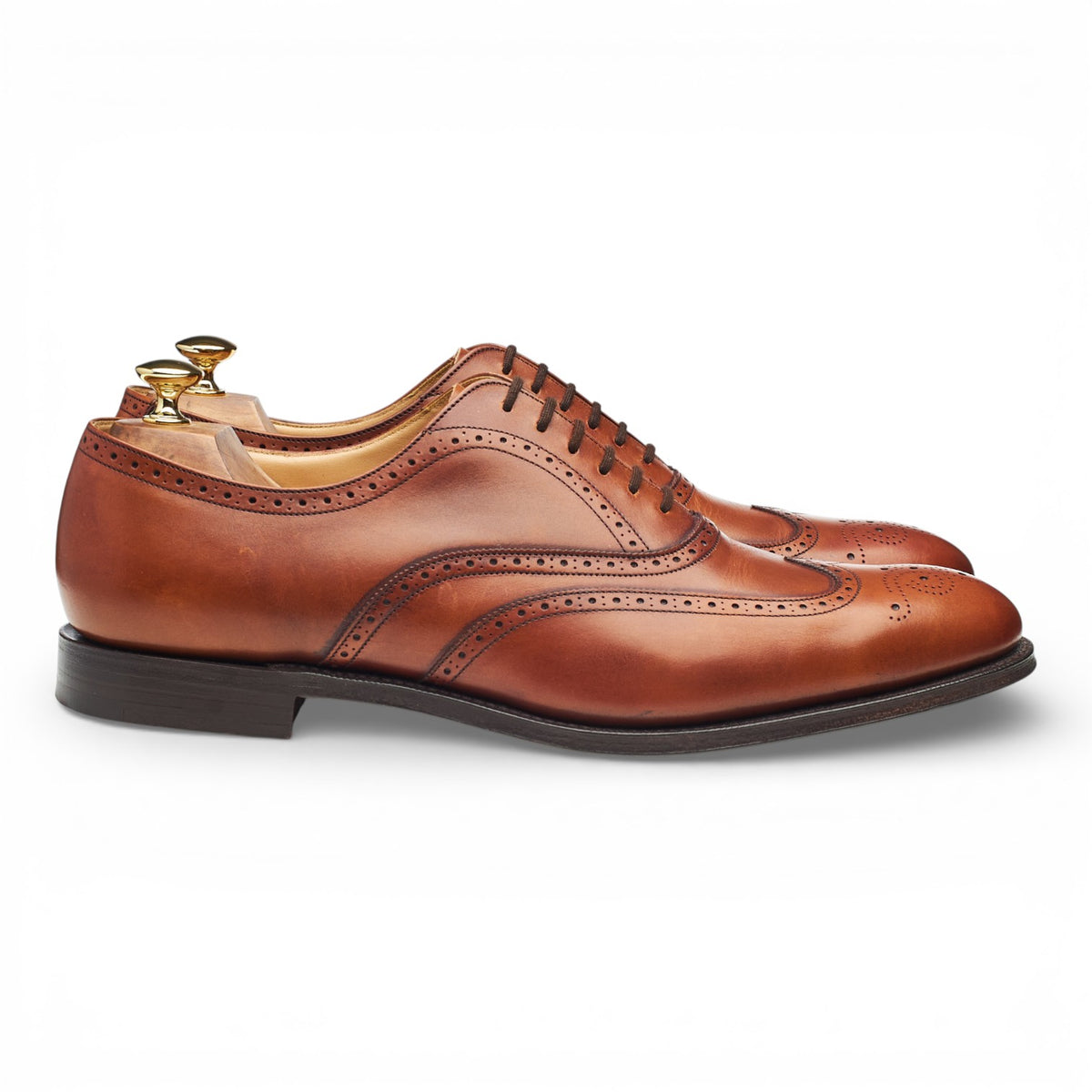'Berlin' Tan Brown Leather Oxford Brogues UK 11 F