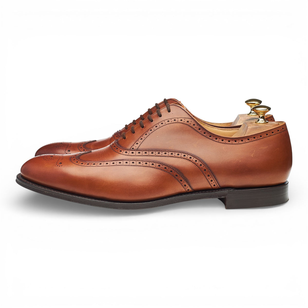 'Berlin' Tan Brown Leather Oxford Brogues UK 11 F