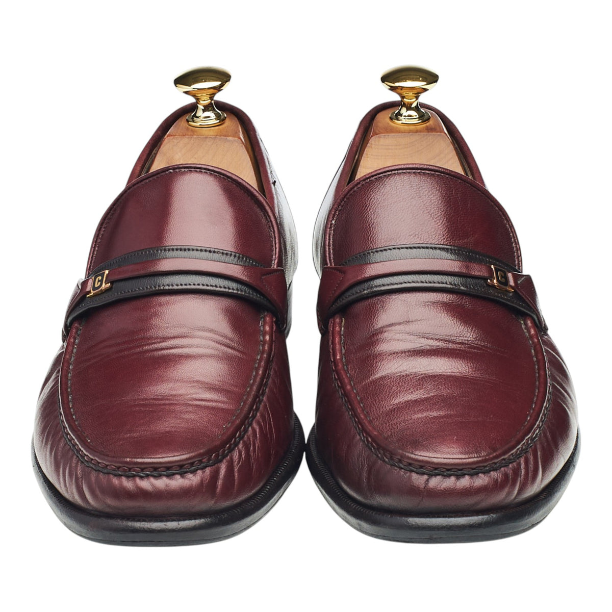 'Turin' Burgundy Leather Moccasins Loafers UK 8 F