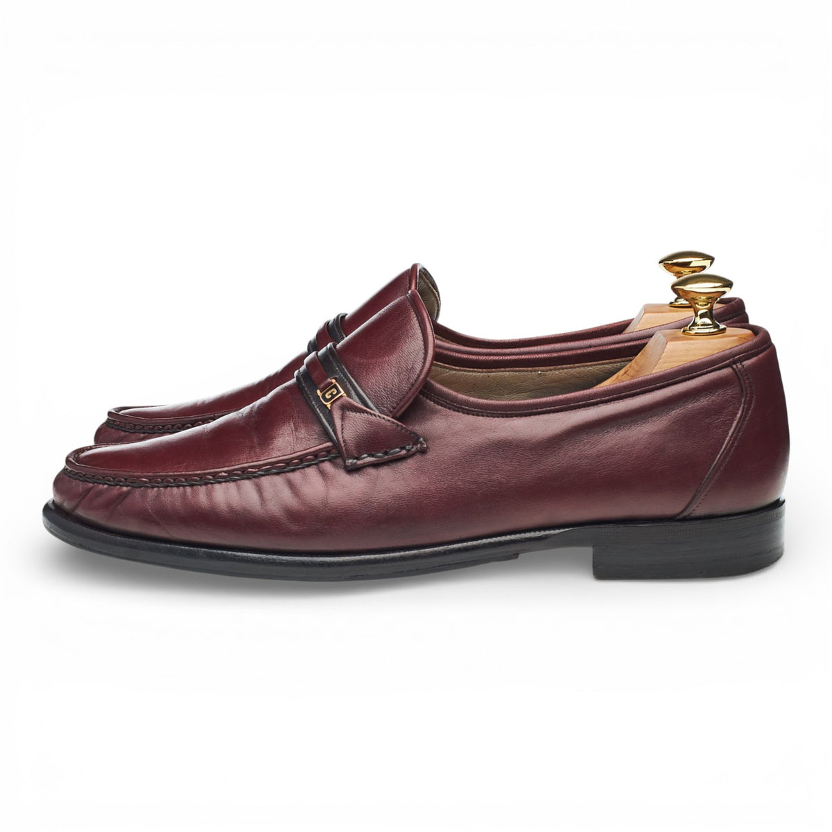 'Turin' Burgundy Leather Moccasins Loafers UK 8 F