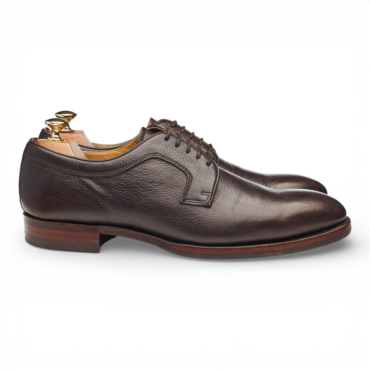 'Skye' Dark Brown Grain Leather Derby UK 9.5 F
