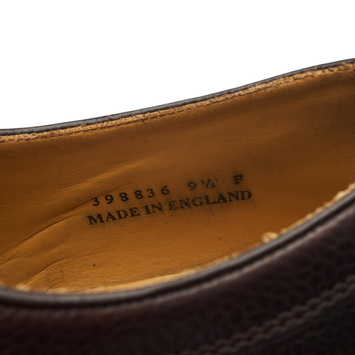'Skye' Dark Brown Grain Leather Derby UK 9.5 F