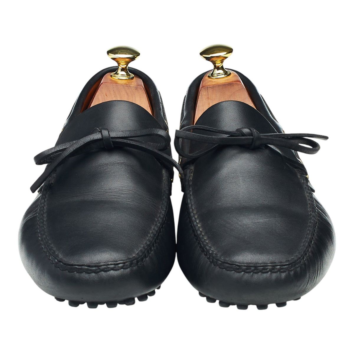 Black Leather Driving Loafers UK 7.5
