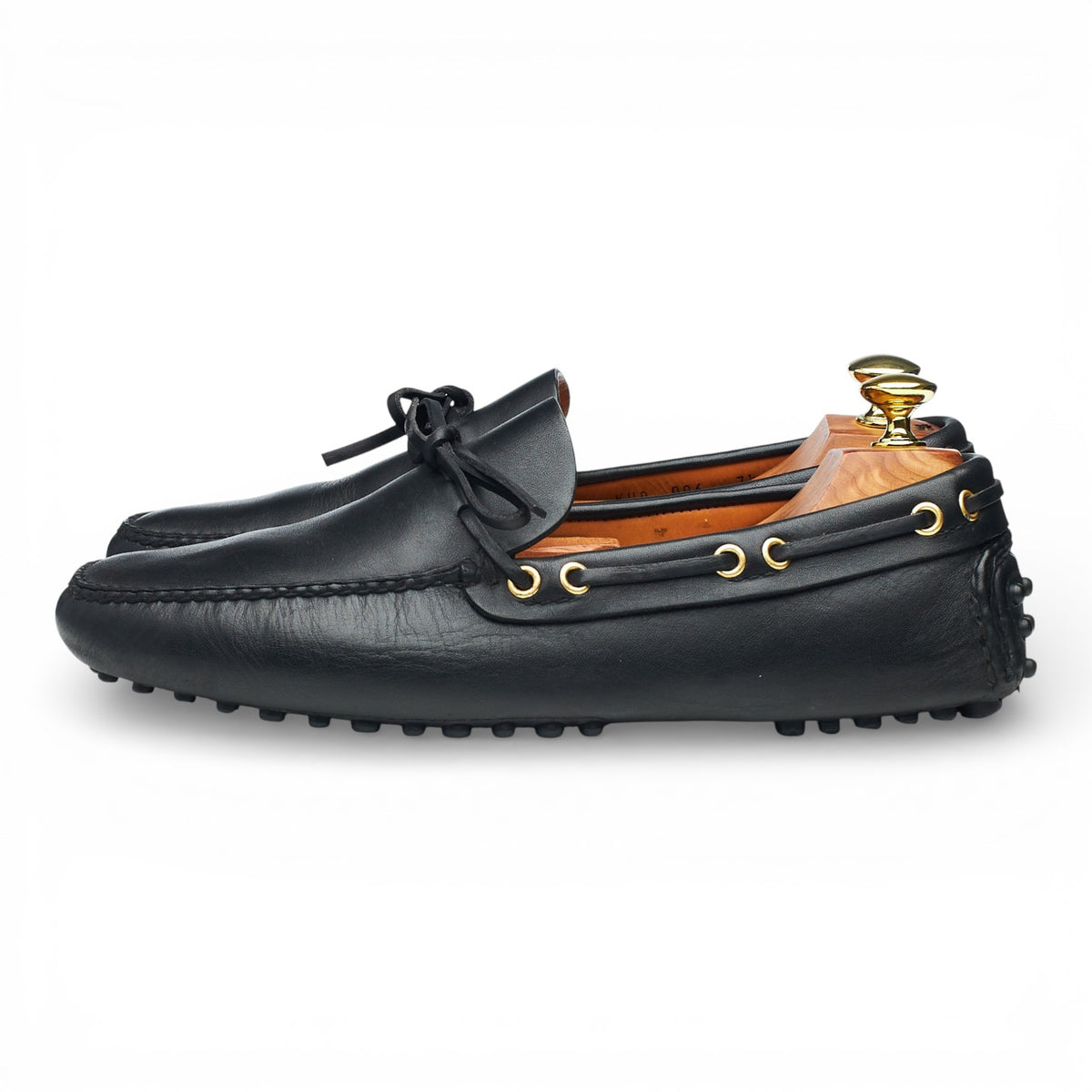 Black Leather Driving Loafers UK 7.5
