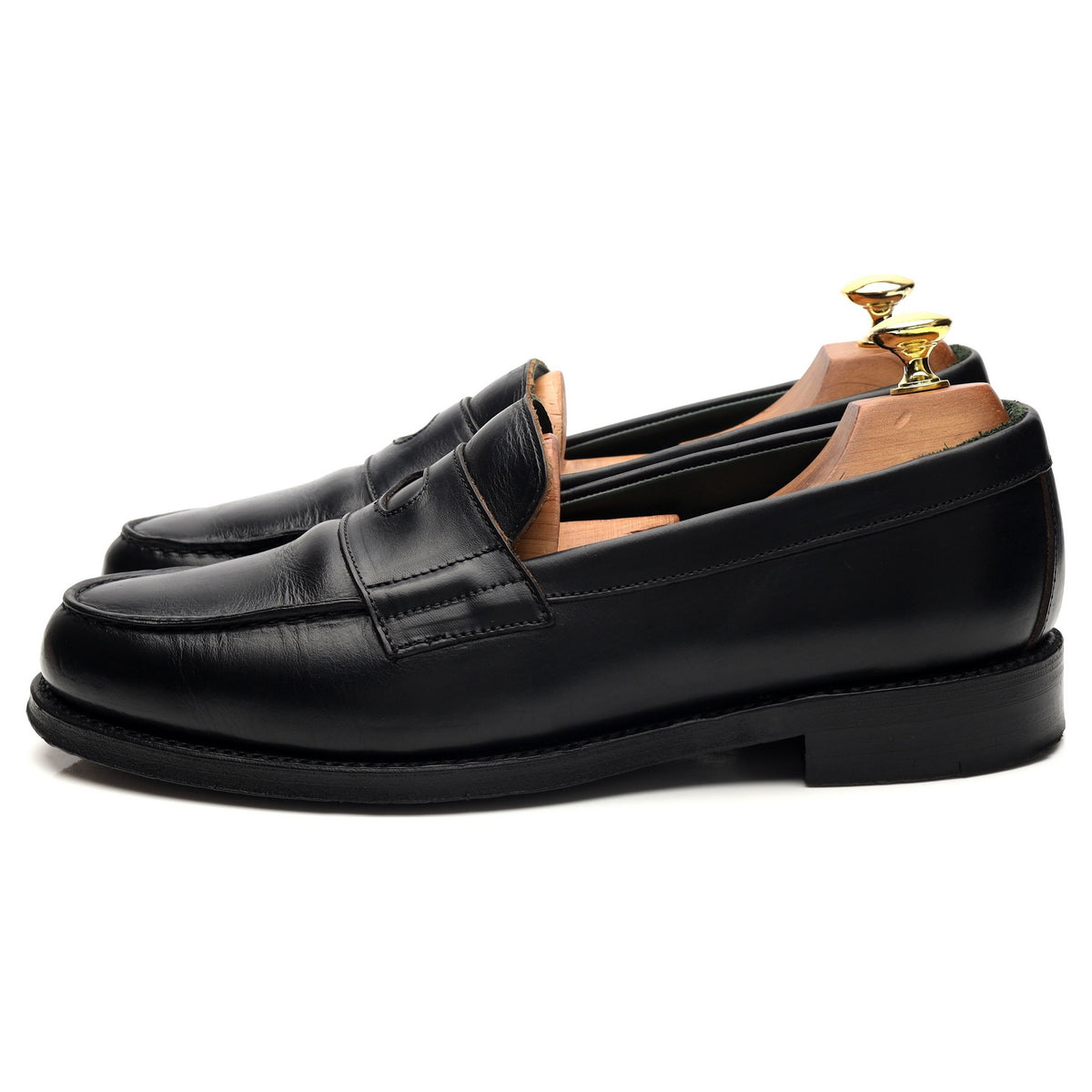 &#39;Charles&#39; Black Leather Loafers UK 8