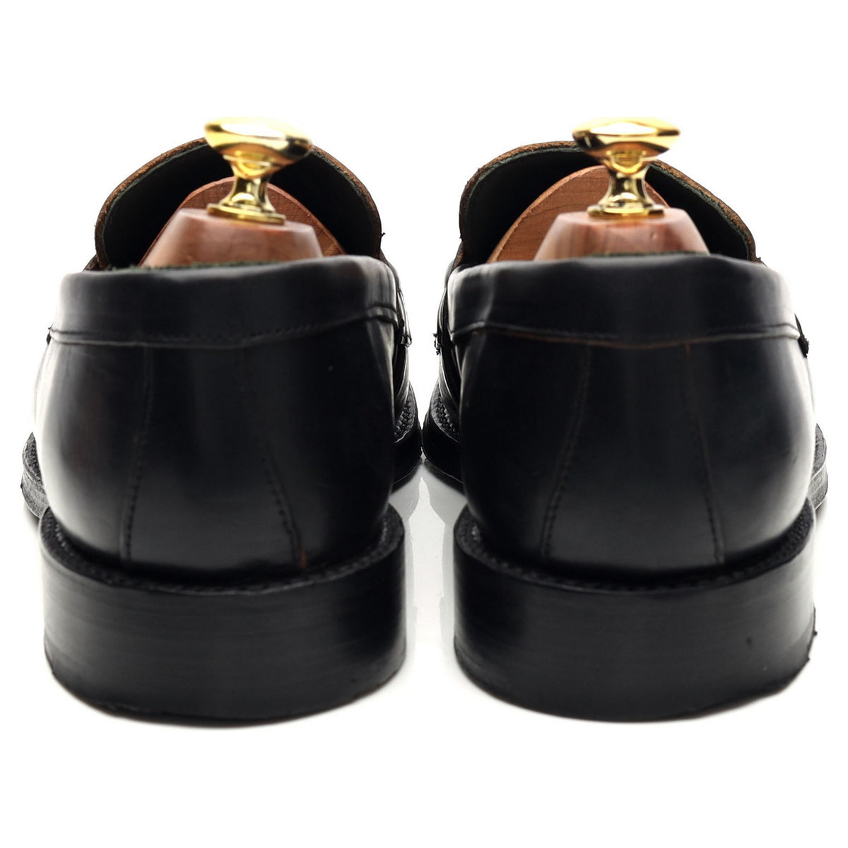 &#39;Charles&#39; Black Leather Loafers UK 8