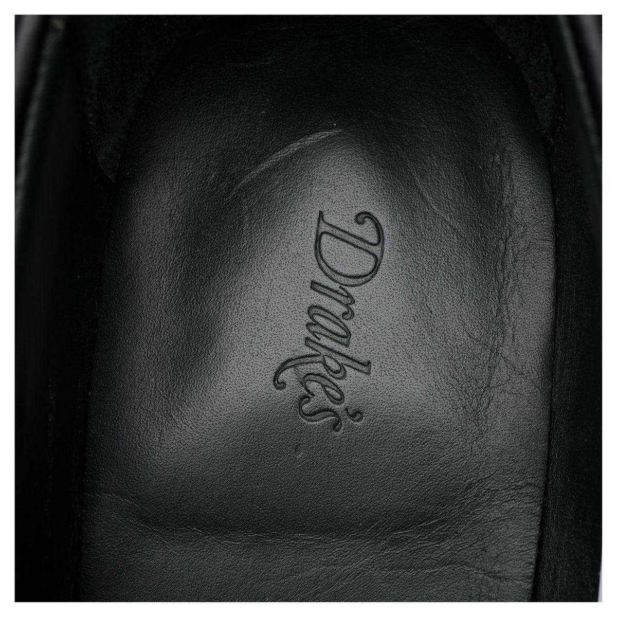 &#39;Charles&#39; Black Leather Loafers UK 8