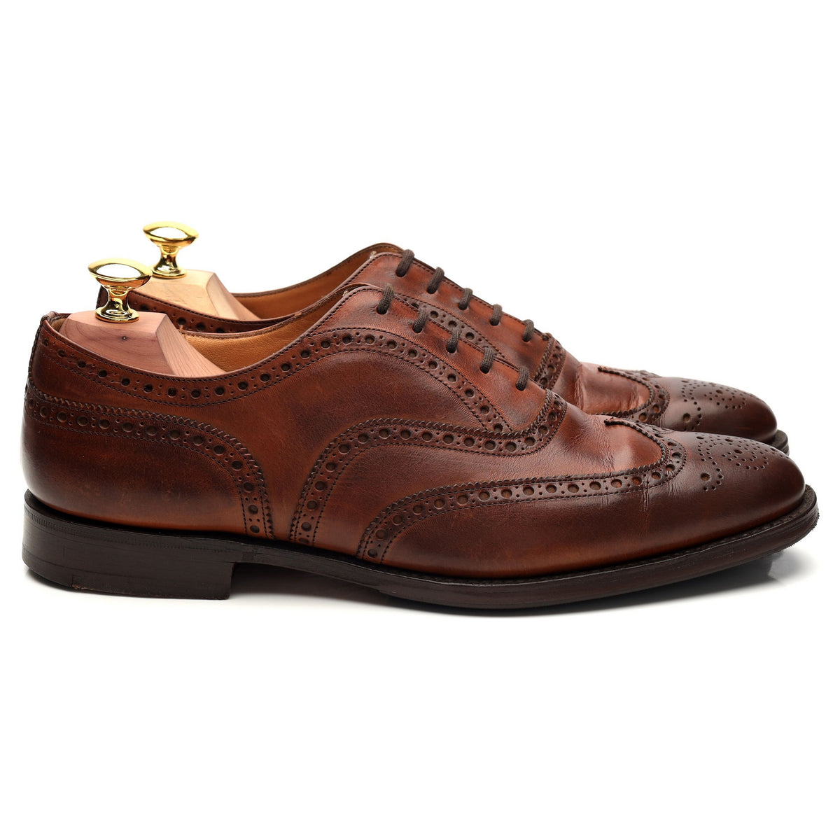 &#39;Chetwynd&#39; Tan Brown Leather Oxford Brogue UK 7 F