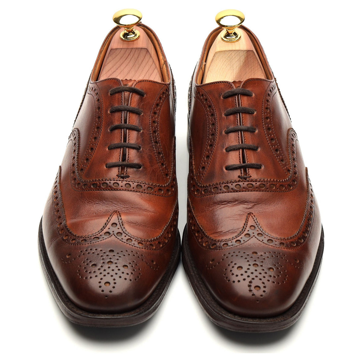 &#39;Chetwynd&#39; Tan Brown Leather Oxford Brogue UK 7 F