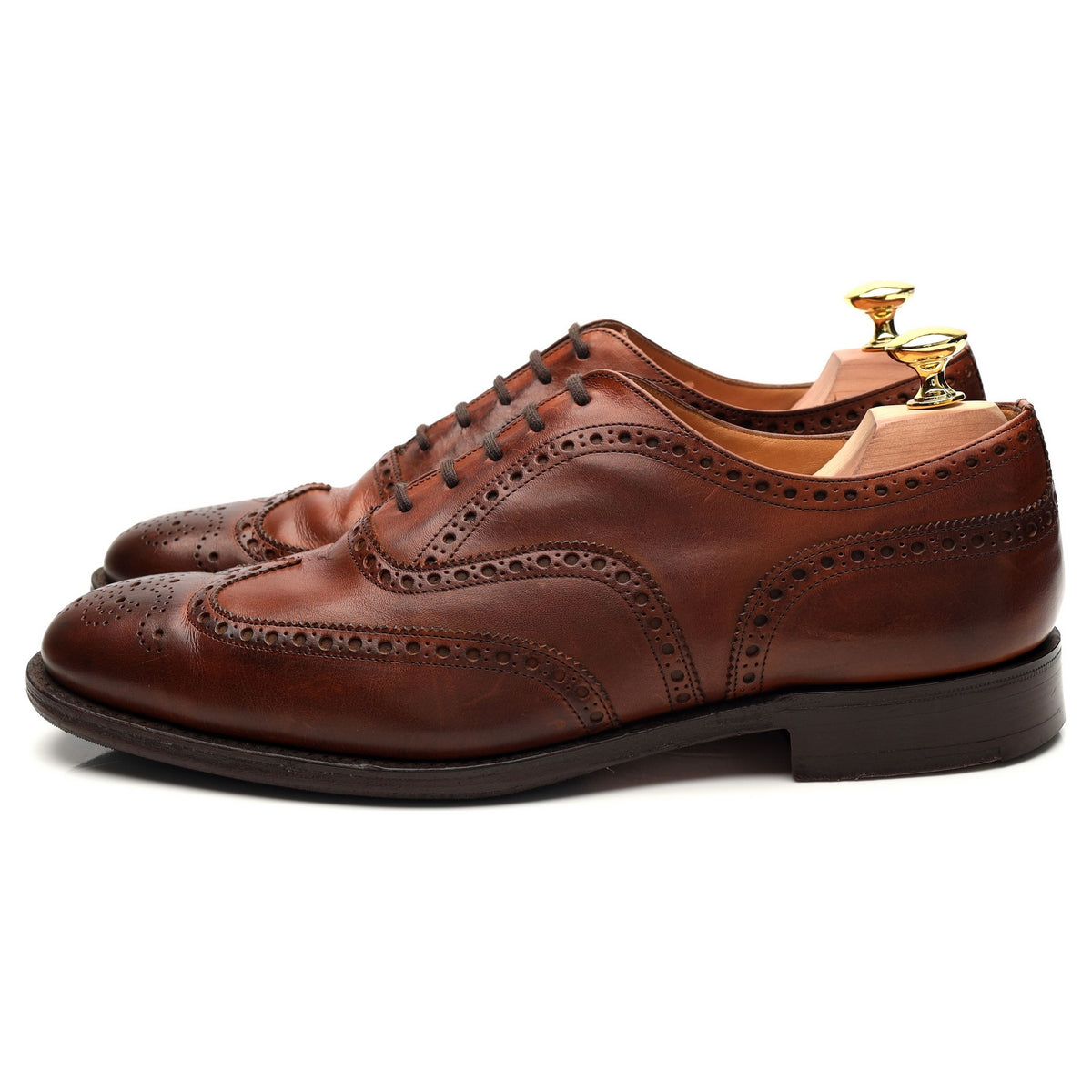 &#39;Chetwynd&#39; Tan Brown Leather Oxford Brogue UK 7 F