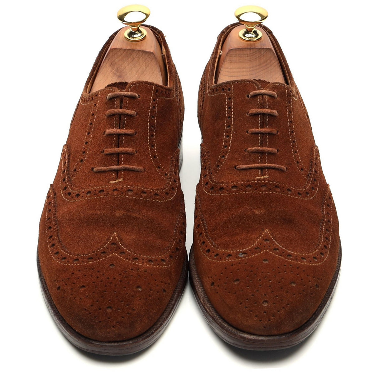 Shipton &amp; Heneage &#39;Albemarle&#39; Snuff Brown Suede Oxford Brogue UK 6.5 E