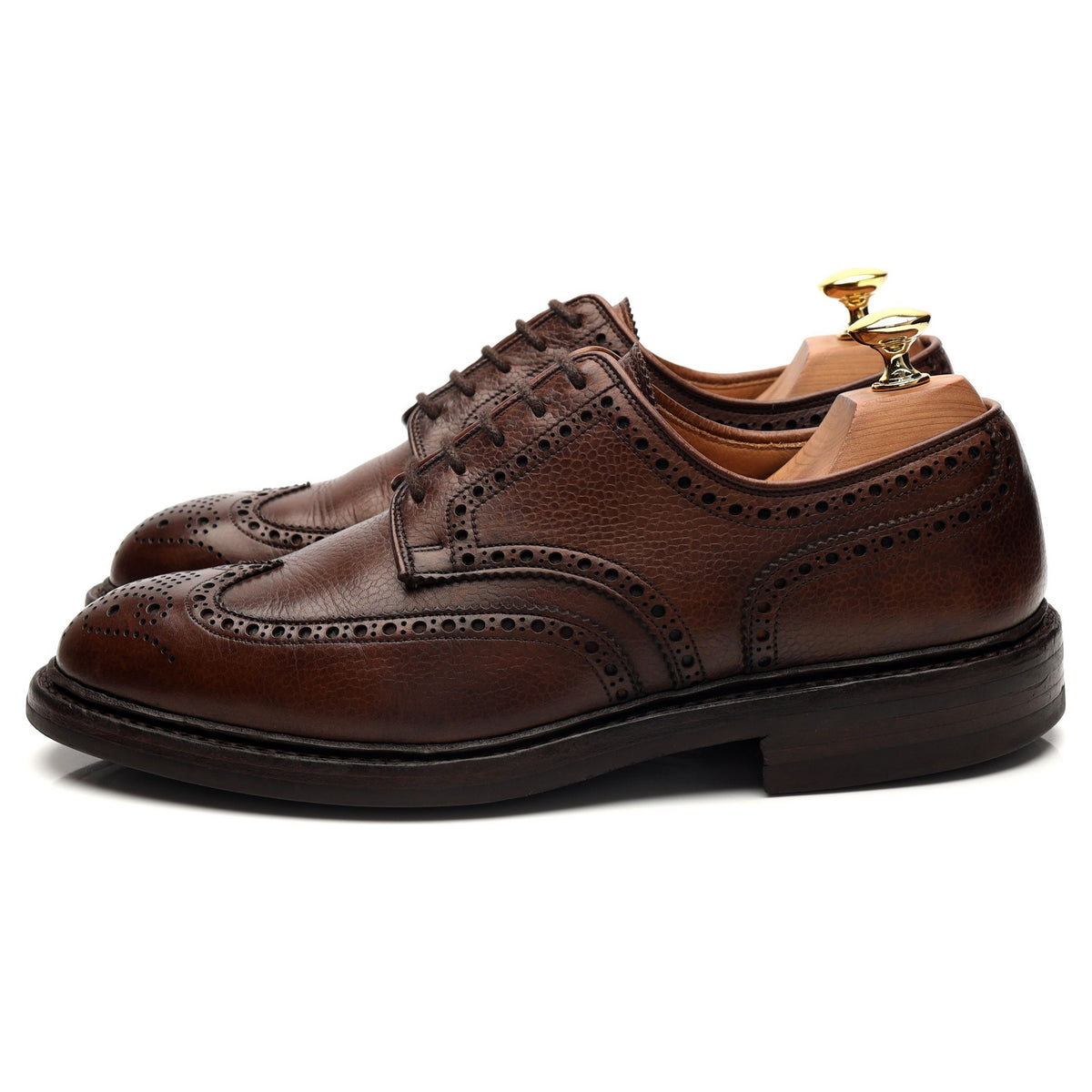 &#39;Pembroke&#39; Dark Brown Grain Leather Derby UK 6.5 E