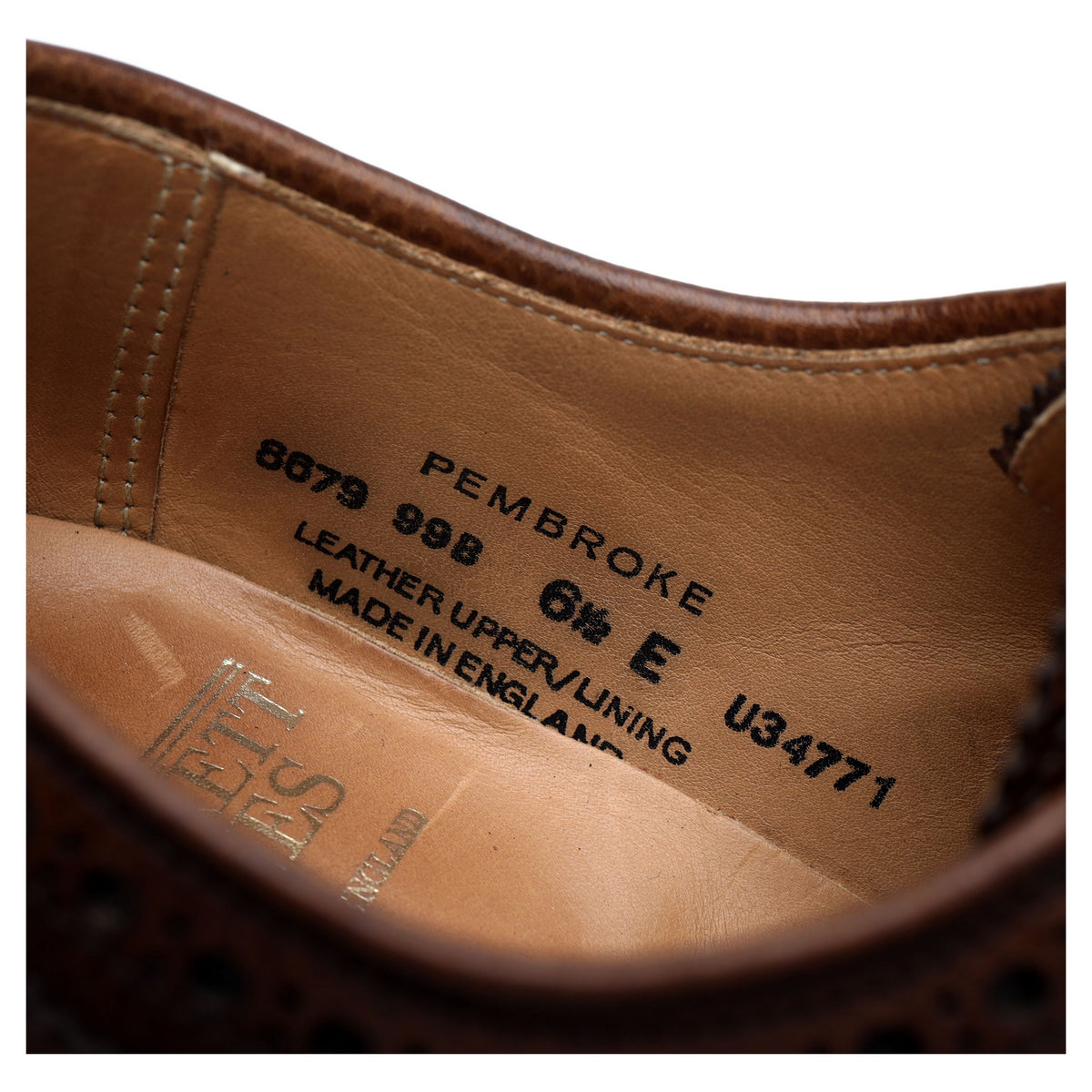 &#39;Pembroke&#39; Dark Brown Grain Leather Derby UK 6.5 E