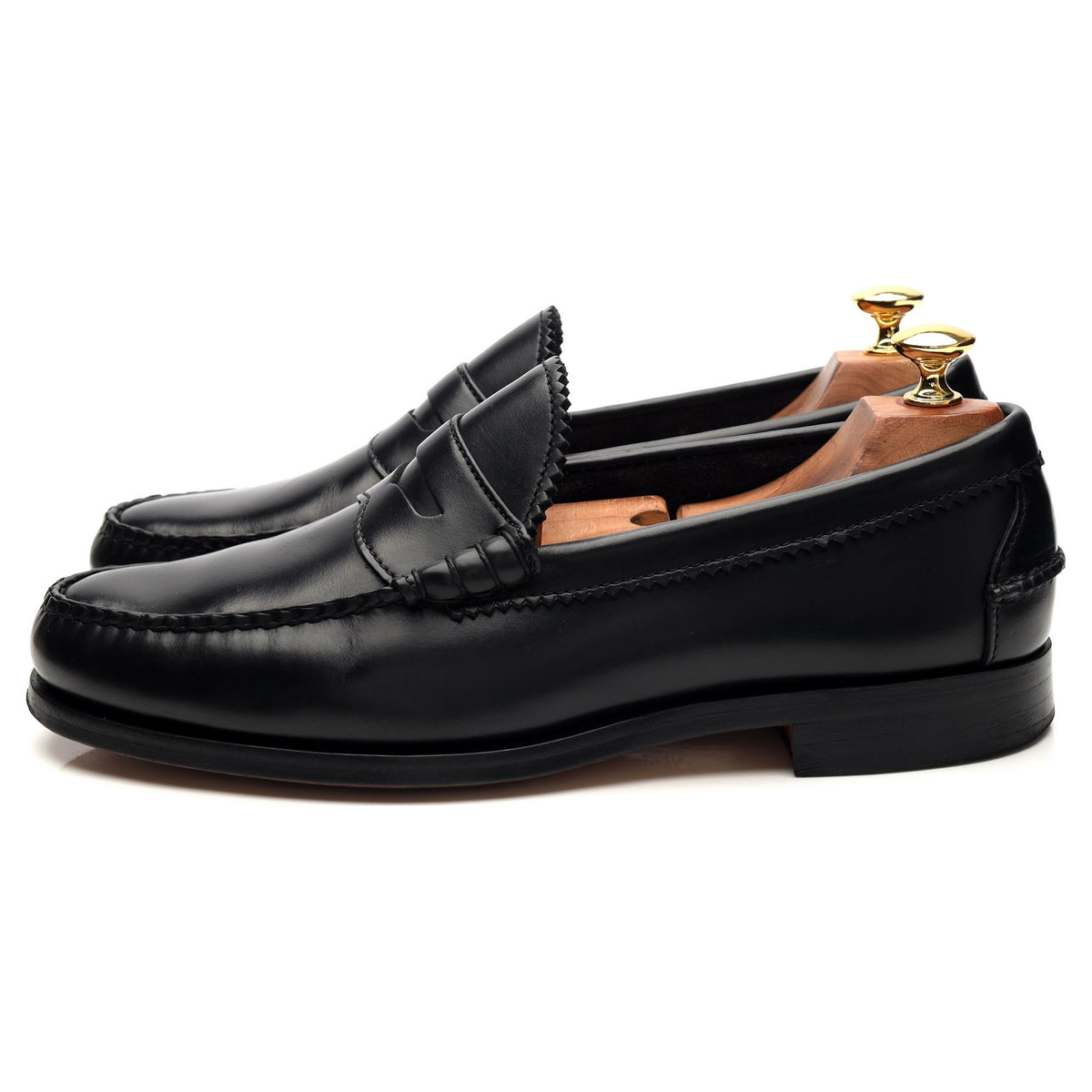 &#39;Kennedy&#39; Black Leather Loafers UK 8.5 US 9.5 E