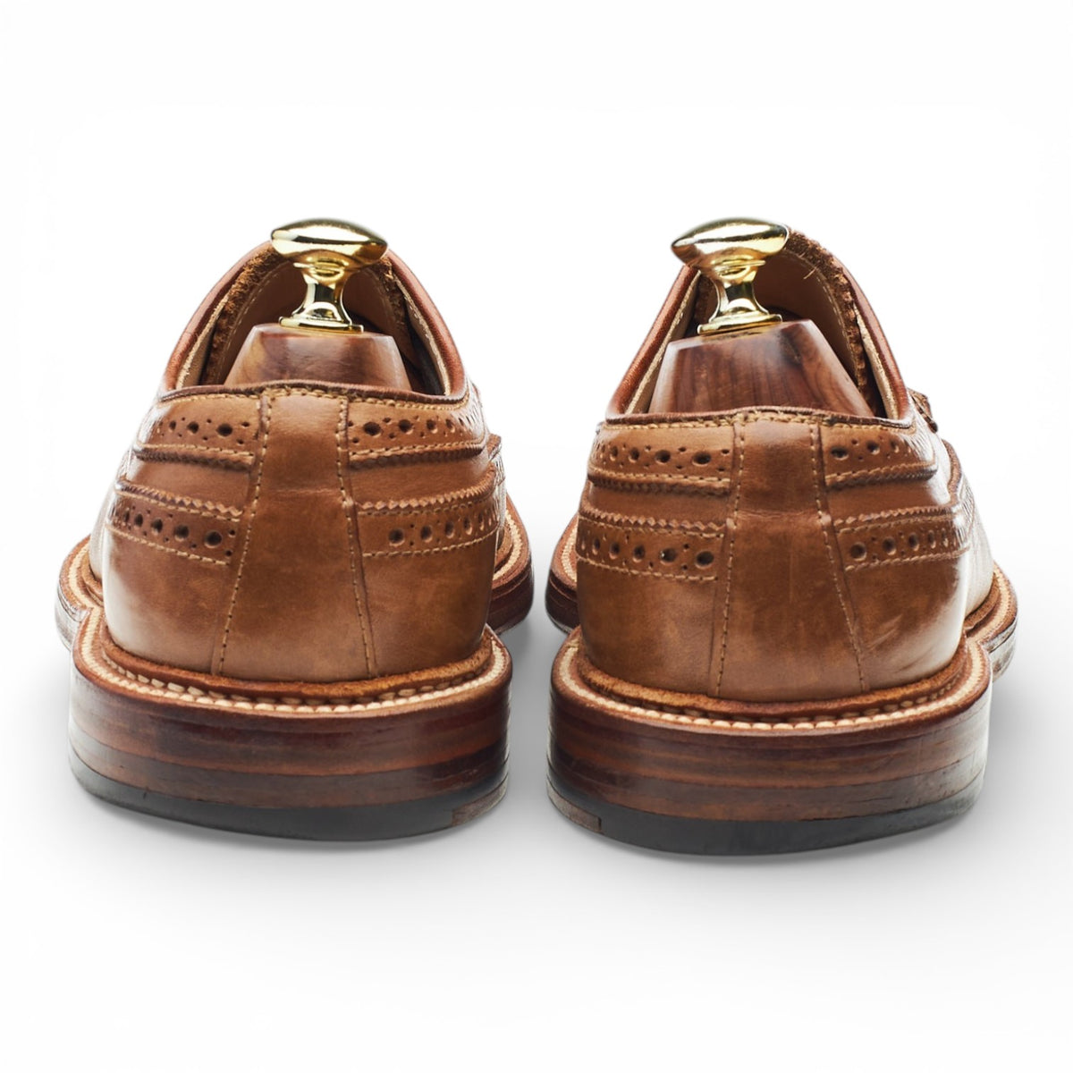 '97870' Brown Leather Derby Brogues UK 8 US 8.5 D