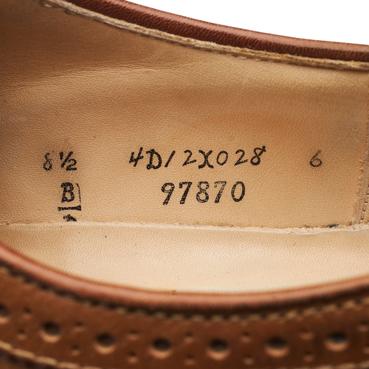 '97870' Brown Leather Derby Brogues UK 8 US 8.5 D