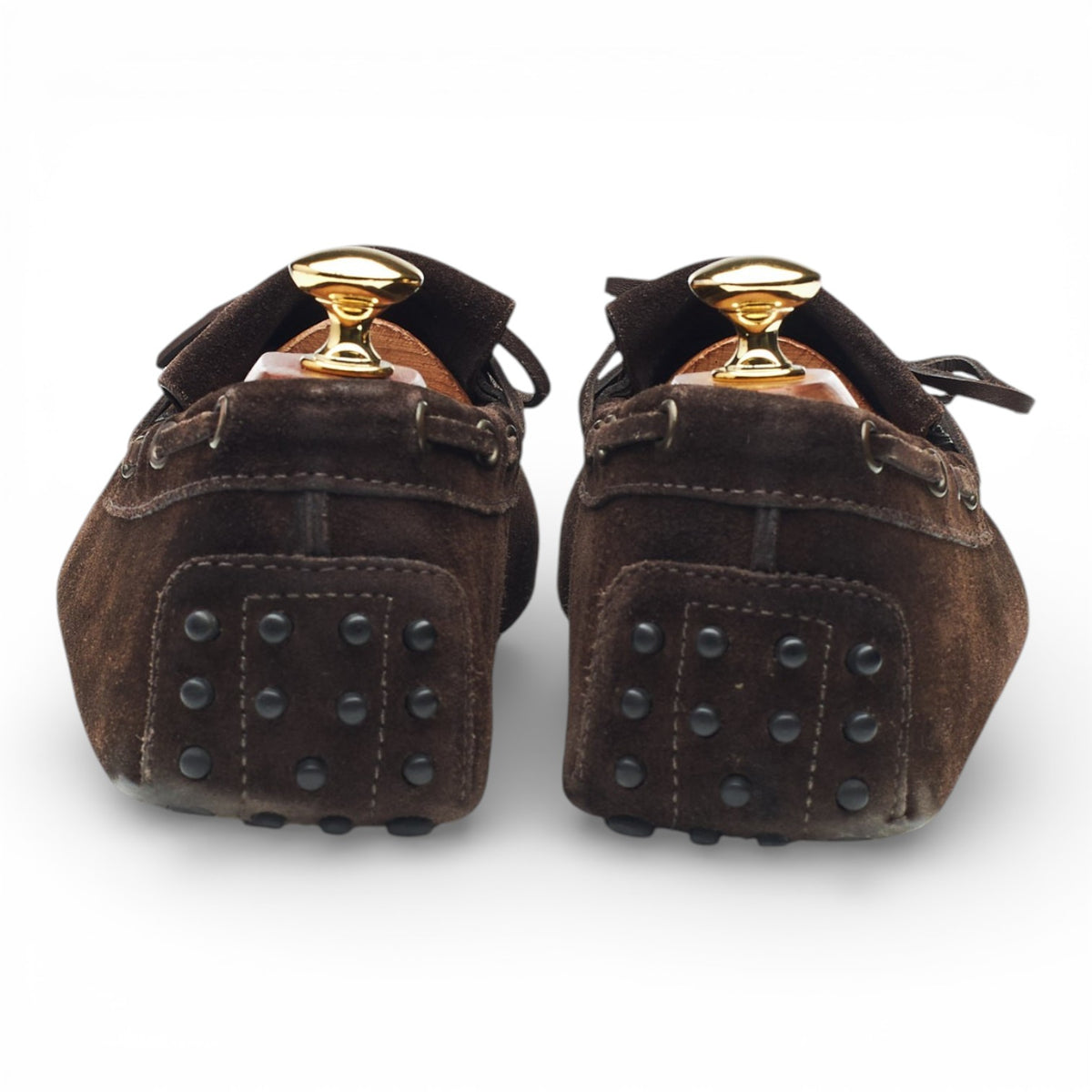 Gommino Dark Brown Suede Fringe Driving Loafers UK 9.5