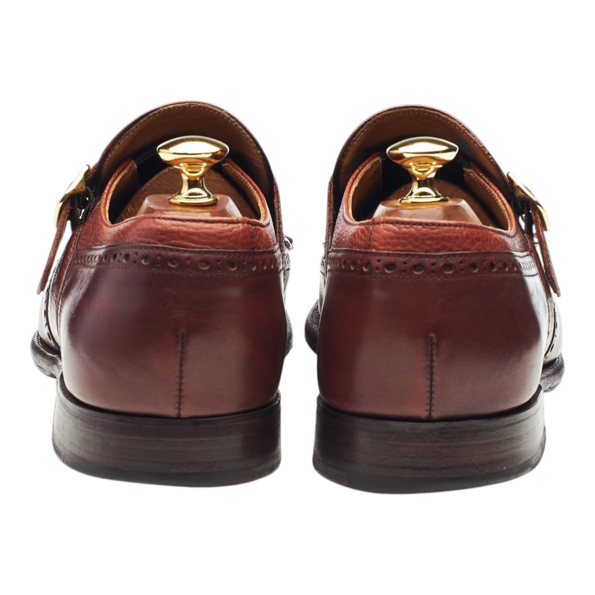 Herring 'Montpellier' Tan Brown Leather Monk Strap UK 9 F