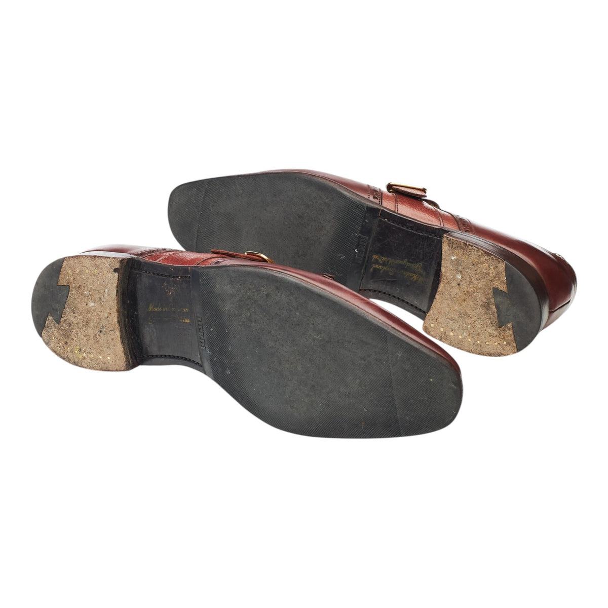 Herring 'Montpellier' Tan Brown Leather Monk Strap UK 9 F