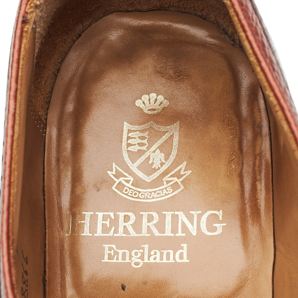 Herring 'Montpellier' Tan Brown Leather Monk Strap UK 9 F